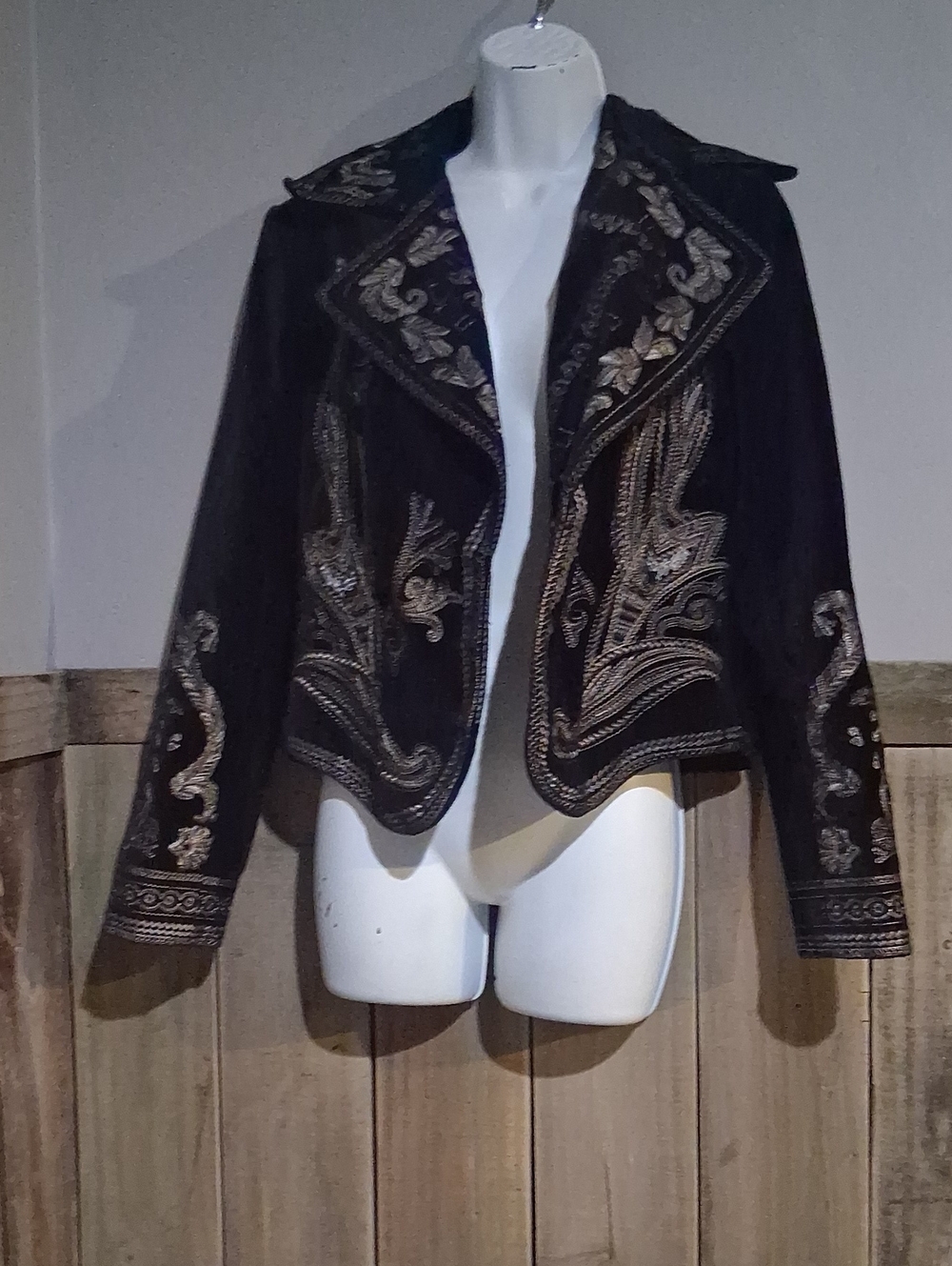 Peter Nygard Y2K Black Jacket with Gold Embroidery